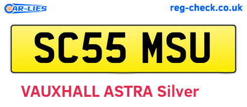SC55MSU are the vehicle registration plates.
