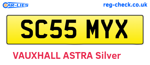 SC55MYX are the vehicle registration plates.