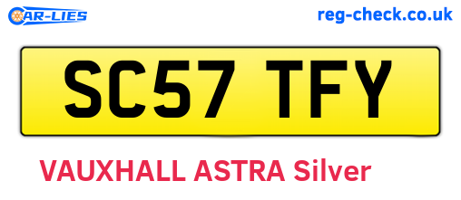SC57TFY are the vehicle registration plates.
