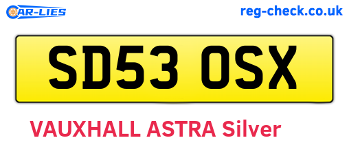 SD53OSX are the vehicle registration plates.