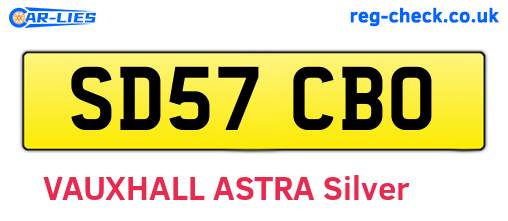 SD57CBO are the vehicle registration plates.