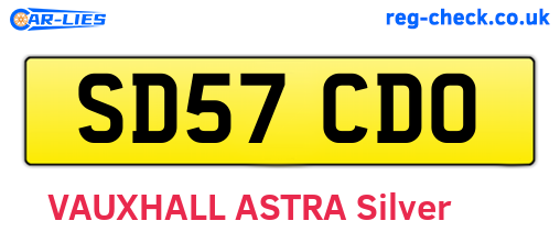 SD57CDO are the vehicle registration plates.