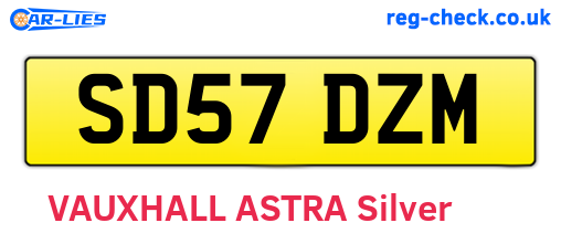 SD57DZM are the vehicle registration plates.