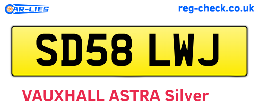 SD58LWJ are the vehicle registration plates.