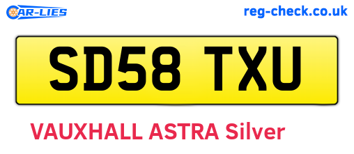 SD58TXU are the vehicle registration plates.
