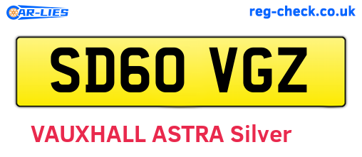 SD60VGZ are the vehicle registration plates.