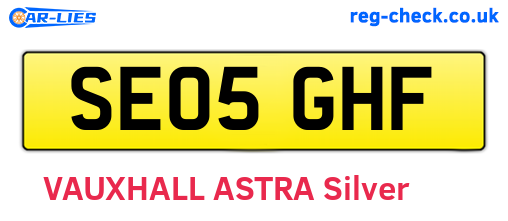 SE05GHF are the vehicle registration plates.