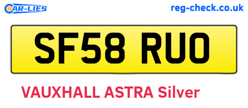 SF58RUO are the vehicle registration plates.
