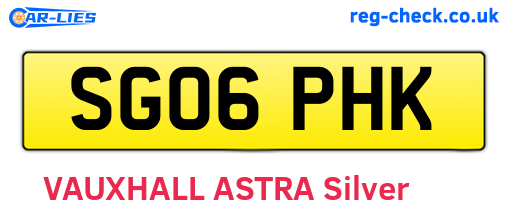 SG06PHK are the vehicle registration plates.