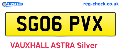 SG06PVX are the vehicle registration plates.