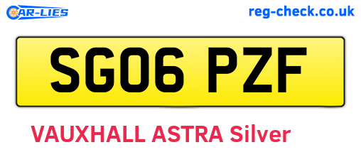 SG06PZF are the vehicle registration plates.