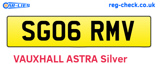 SG06RMV are the vehicle registration plates.