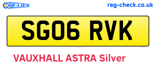 SG06RVK are the vehicle registration plates.