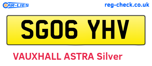 SG06YHV are the vehicle registration plates.