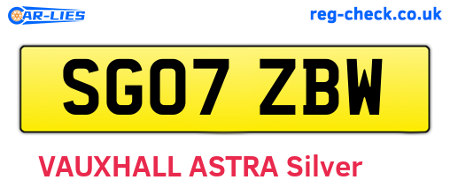 SG07ZBW are the vehicle registration plates.