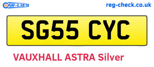 SG55CYC are the vehicle registration plates.