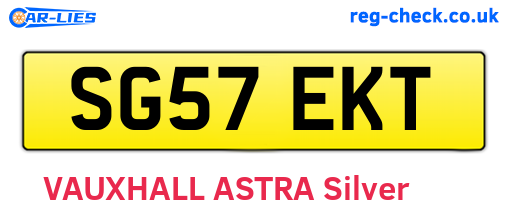 SG57EKT are the vehicle registration plates.