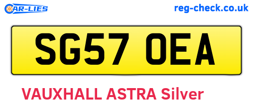 SG57OEA are the vehicle registration plates.