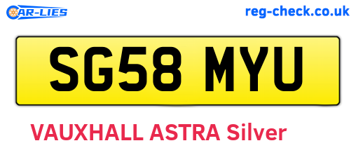 SG58MYU are the vehicle registration plates.