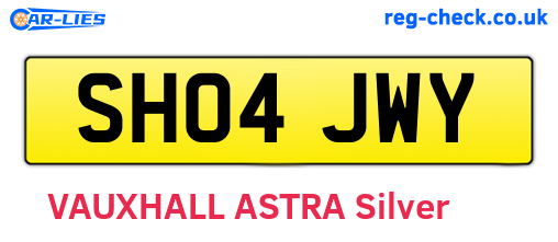 SH04JWY are the vehicle registration plates.