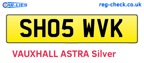 SH05WVK are the vehicle registration plates.