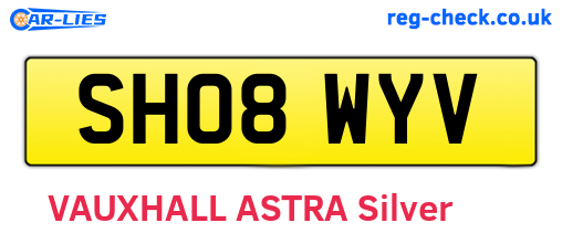 SH08WYV are the vehicle registration plates.