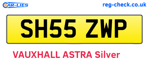 SH55ZWP are the vehicle registration plates.