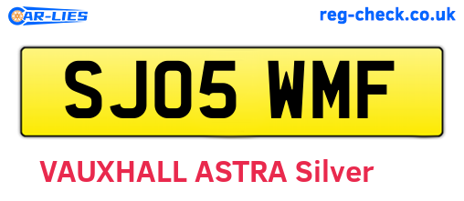 SJ05WMF are the vehicle registration plates.