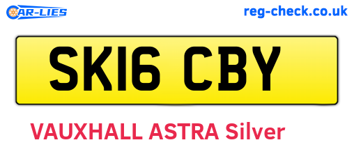 SK16CBY are the vehicle registration plates.
