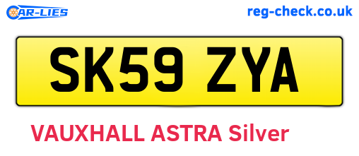 SK59ZYA are the vehicle registration plates.