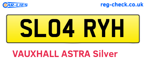 SL04RYH are the vehicle registration plates.