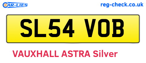 SL54VOB are the vehicle registration plates.