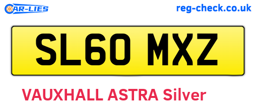 SL60MXZ are the vehicle registration plates.