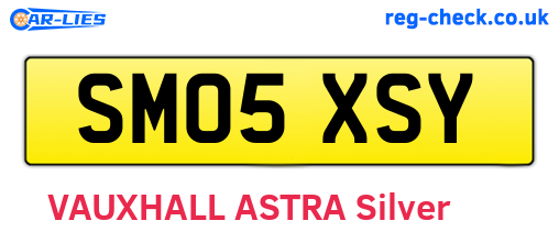 SM05XSY are the vehicle registration plates.