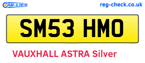 SM53HMO are the vehicle registration plates.