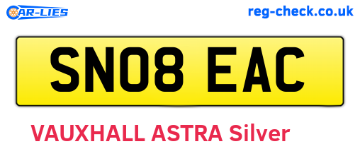 SN08EAC are the vehicle registration plates.
