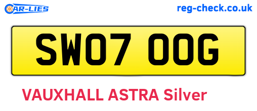 SW07OOG are the vehicle registration plates.