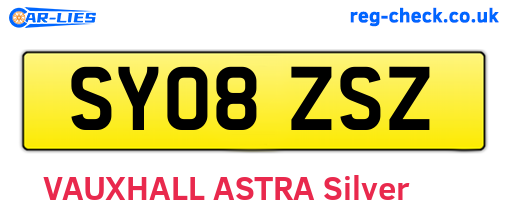 SY08ZSZ are the vehicle registration plates.