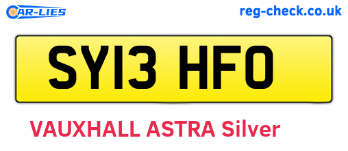 SY13HFO are the vehicle registration plates.