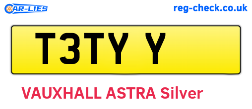 T3TYY are the vehicle registration plates.