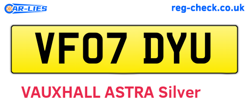 VF07DYU are the vehicle registration plates.