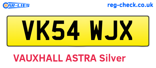 VK54WJX are the vehicle registration plates.