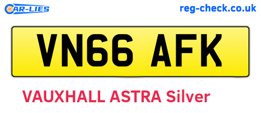 VN66AFK are the vehicle registration plates.