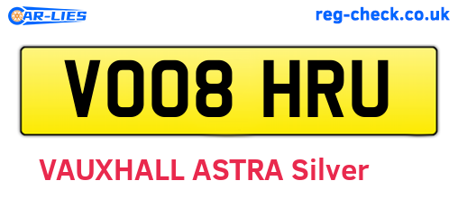 VO08HRU are the vehicle registration plates.