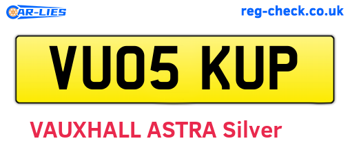 VU05KUP are the vehicle registration plates.