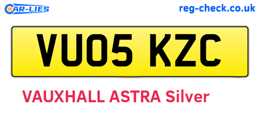 VU05KZC are the vehicle registration plates.