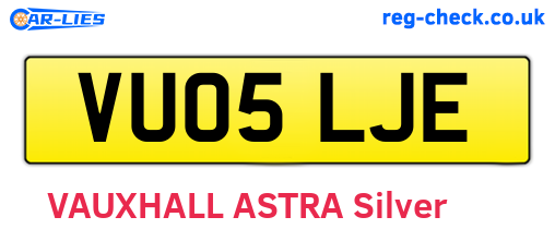 VU05LJE are the vehicle registration plates.