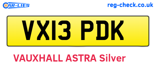 VX13PDK are the vehicle registration plates.