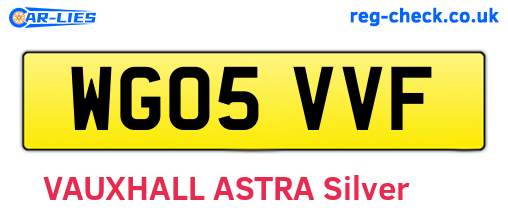WG05VVF are the vehicle registration plates.