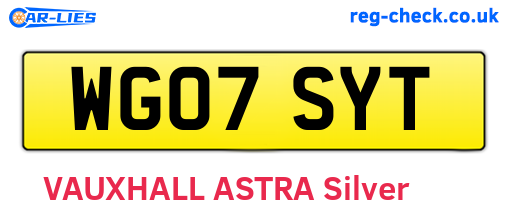 WG07SYT are the vehicle registration plates.